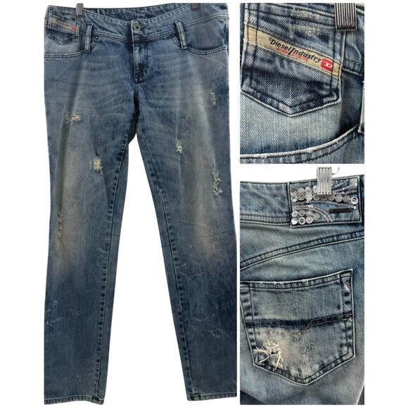 Diesel Other - Diesel Matic Men’s Factory Distressed Stretch Jeans Made in Italy Size 31 x 32